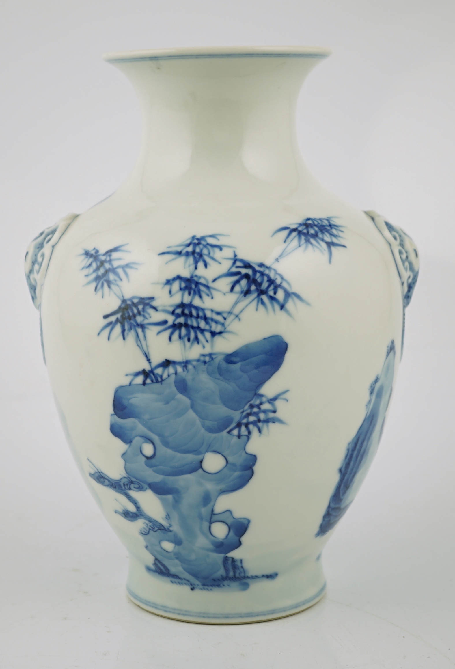 A Chinese blue and white ‘deer and pine’ vase, Qianlong seal mark but Republic period